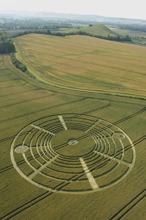 Woodborough Hill, Wiltshire crop circle, aerial photo 3