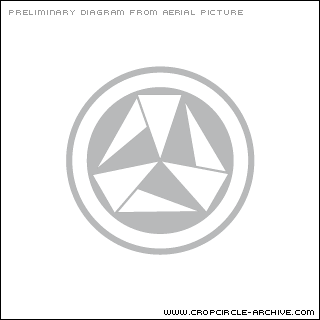 Woodingdean, Sussex crop circle, aerial photo 4