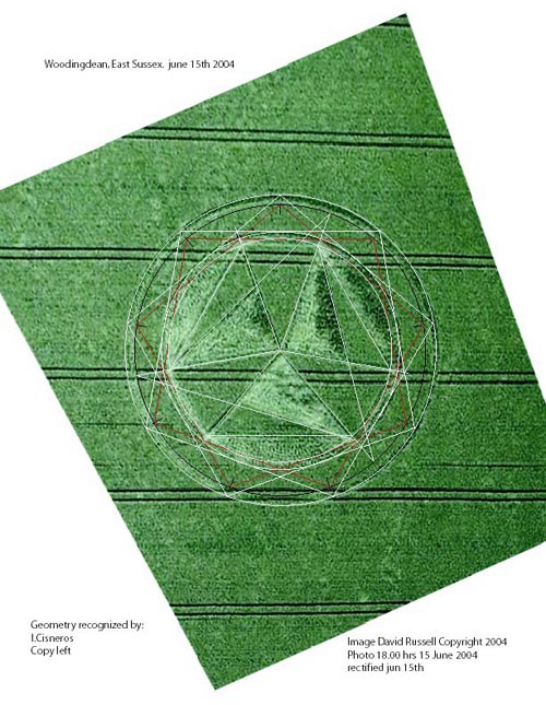 Woodingdean, Sussex crop circle, aerial photo 5