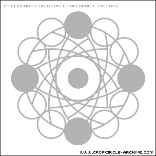 Garsington, Oxfordshire crop circle, aerial photo 3