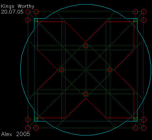 Kings Worthy, Hampshire crop circle, aerial photo 2