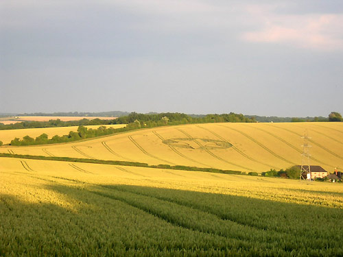 Crop Circle atLane End Down, Hampshire crop circle, aerial photo 16