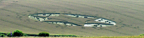 Crop Circle atLane End Down, Hampshire crop circle, aerial photo 13