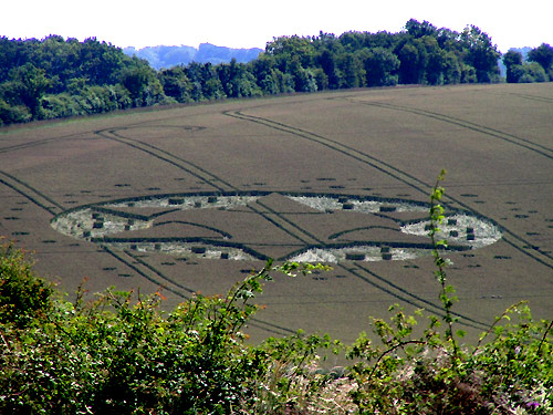 Crop Circle atLane End Down, Hampshire crop circle, aerial photo 2