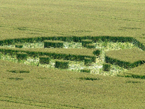 Crop Circle atLane End Down, Hampshire crop circle, aerial photo 14