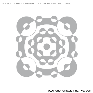 Lurkley Hill, Wiltshire crop circle, aerial photo 15