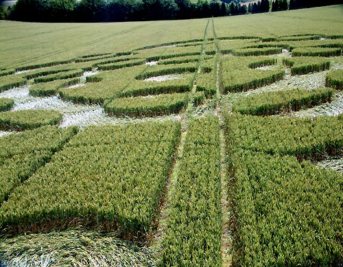 Lurkley Hill, Wiltshire crop circle, aerial photo 7
