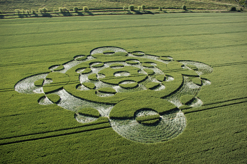 Lurkley Hill, Wiltshire crop circle, aerial photo 5