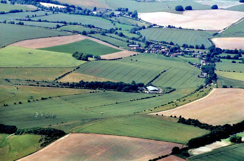 Lurkley Hill, Wiltshire crop circle, aerial photo 22