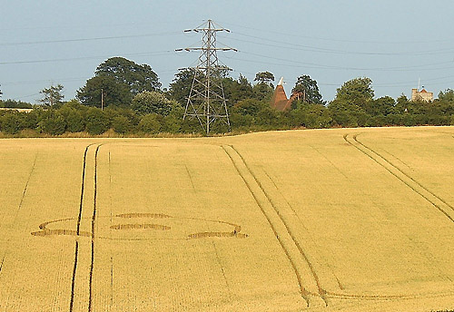 Meopham Station, Kent crop circle, aerial photo 4
