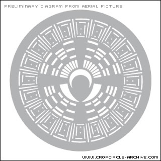 Wayland's Smithy, Oxfordshire crop circle, aerial photo 16