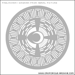 Wayland's Smithy, Oxfordshire crop circle, aerial photo 7