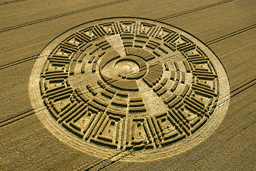 Wayland's Smithy, Oxfordshire crop circle, aerial photo 4