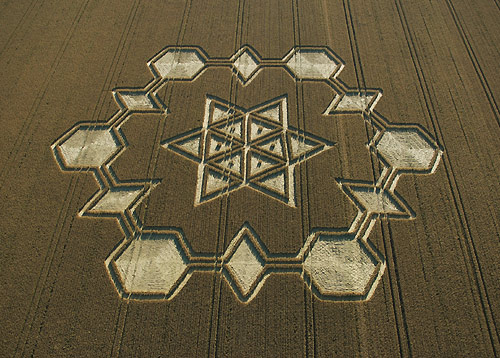 Avebury Henge, Wiltshire crop circle, aerial photo 4