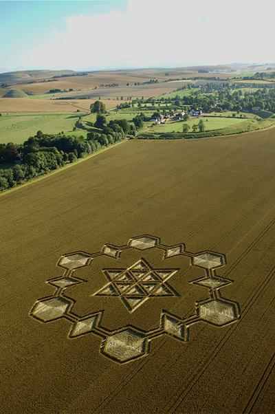 Avebury Henge, Wiltshire crop circle, aerial photo 5