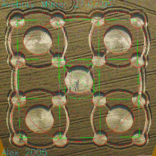 Avebury Manor, Wiltshire crop circle, aerial photo 30