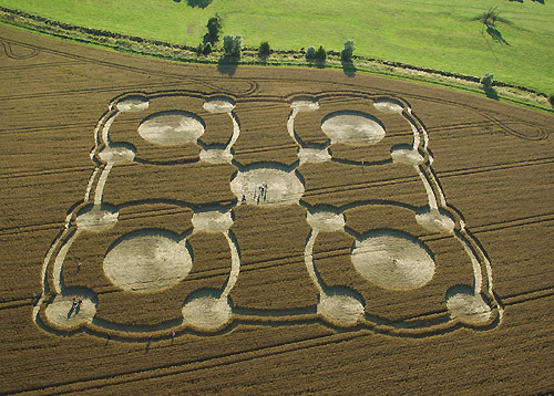Avebury Manor, Wiltshire crop circle, aerial photo 3