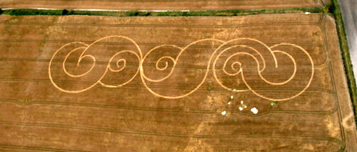 Avebury Stone Avenue, Wiltshire crop circle, aerial photo 4