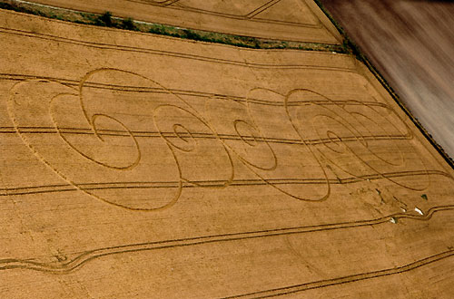 Avebury Stone Avenue, Wiltshire crop circle, aerial photo 2
