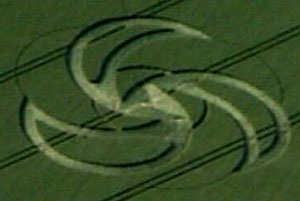 Bluebell Hill, Kent crop circle, aerial photo 3