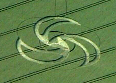 Bluebell Hill, Kent crop circle, aerial photo 2