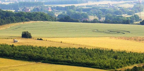 Bluebell Hill, Kent crop circle, aerial photo 5