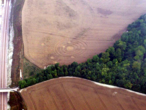 Bluebell Hill, Kent crop circle, aerial photo 2