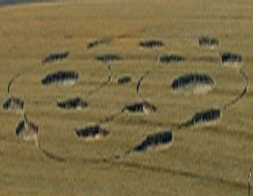 Burwell, Lincolnshire crop circle, aerial photo 2