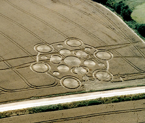 Chalfont St Peter, Buckinghamshire crop circle, aerial photo 2