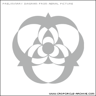 Clatford Bottom, Wilshire crop circle, aerial photo 6