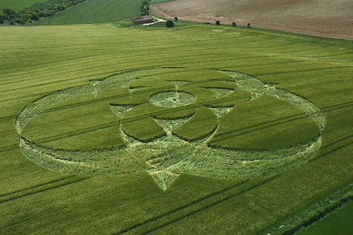 Clatford Bottom, Wilshire crop circle, aerial photo 4