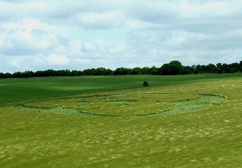 Clatford Bottom, Wilshire crop circle, aerial photo 50