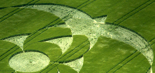 Clatford Bottom, Wilshire crop circle, aerial photo 2