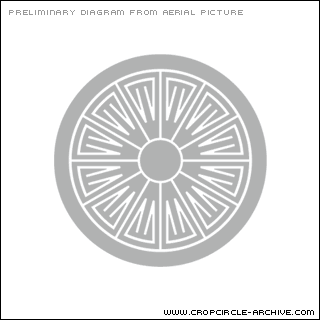 Avebury Henge, Wiltshire crop circle, aerial photo 47