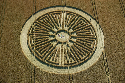Avebury Henge, Wiltshire crop circle, aerial photo 36
