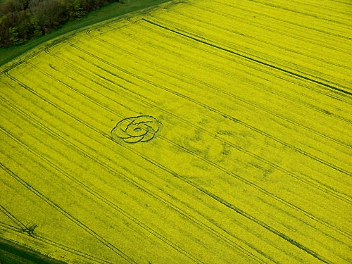Golden Ball Hill, Wiltshire crop circle, aerial photo 2