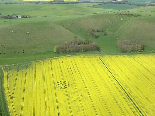 Golden Ball Hill, Wiltshire crop circle, aerial photo 3