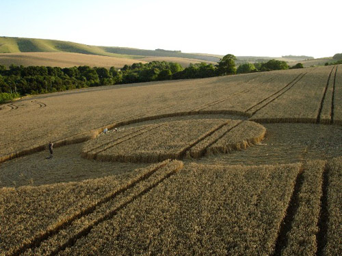 Houndean Bottom, Sussex crop circle, aerial photo 2