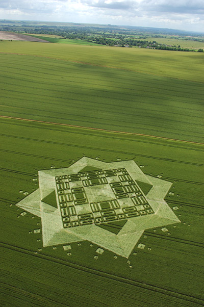 Hundred Acres (East Field), Wiltshire crop circle, aerial photo 5