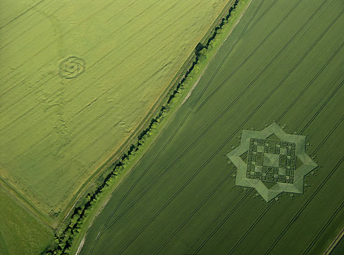Hundred Acres (East Field), Wiltshire crop circle, aerial photo 32