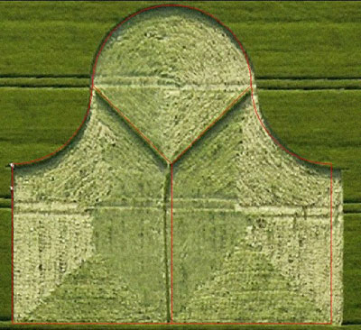 Milk Hill, Wiltshire crop circle, aerial photo 16