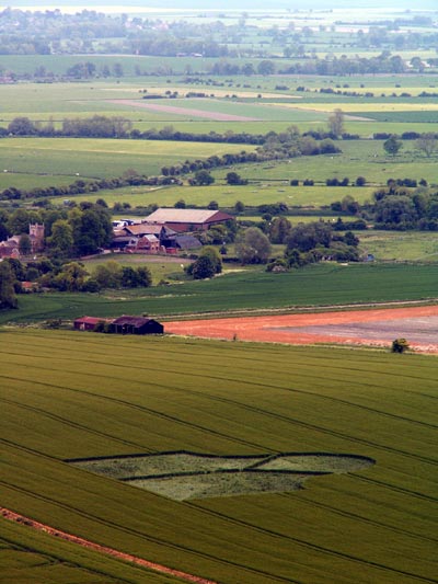 Milk Hill, Wiltshire crop circle, aerial photo 7