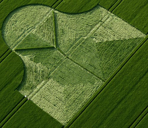 Milk Hill, Wiltshire crop circle, aerial photo 2