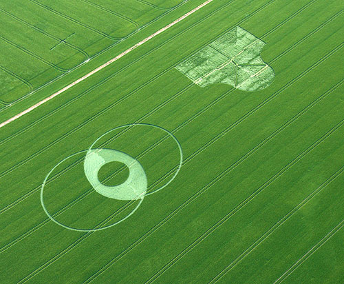 Milk Hill (2), Wiltshire crop circle, aerial photo 2