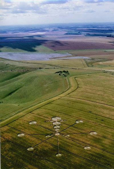 Milk Hill (3), Wiltshire crop circle, aerial photo 11