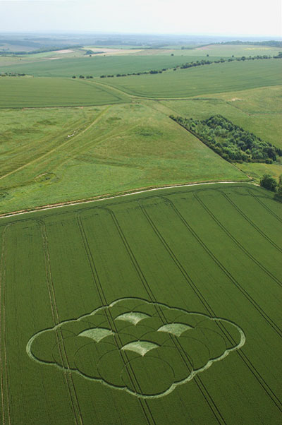 Monkton Down, Wiltshire crop circle, aerial photo 4