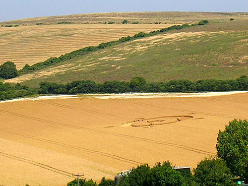 Sompting, Sussex crop circle, aerial photo 2