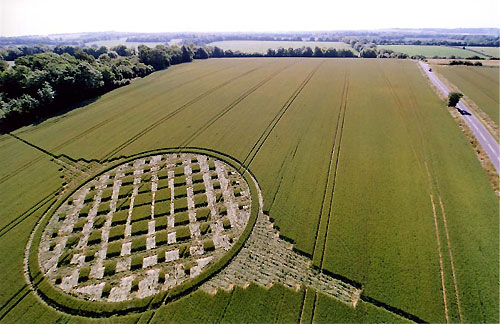 Stephen's Castle Down, Hampshire crop circle, aerial photo 3