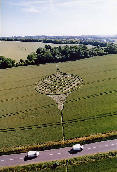 Stephen's Castle Down, Hampshire crop circle, aerial photo 4