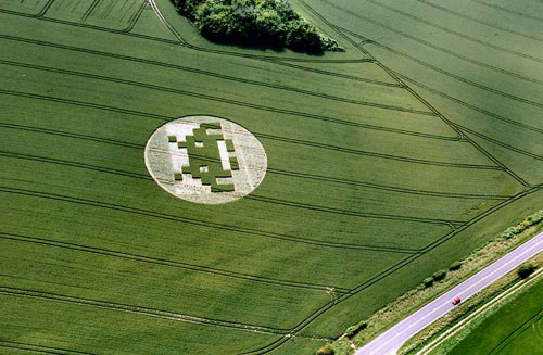 Telegraph Hill, Hampshire crop circle, aerial photo 2